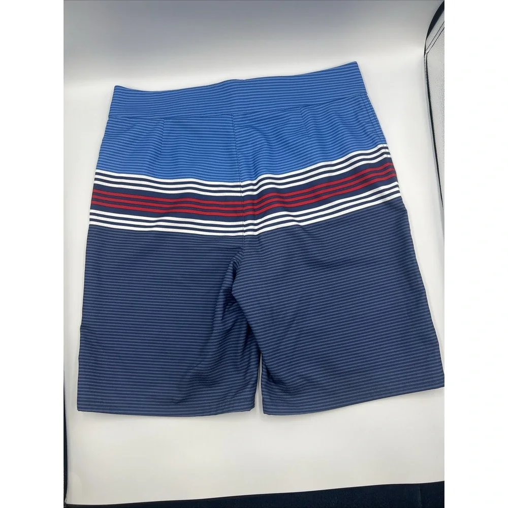 Vineyard Vines Blue Navy Red Striped Kids Swim Trunks